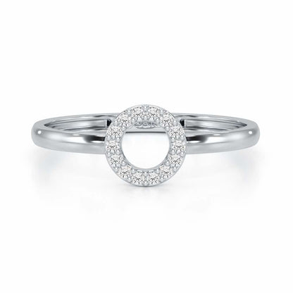 Fiona Halo Silver Ring - White Gold - Image 5