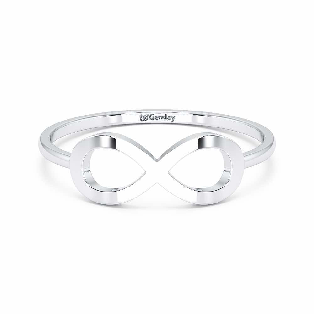Dazzle Infinity Women Silver Ring - White Gold - Image 5