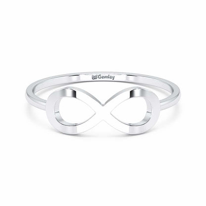 Dazzle Infinity Women Silver Ring - White Gold - Image 5