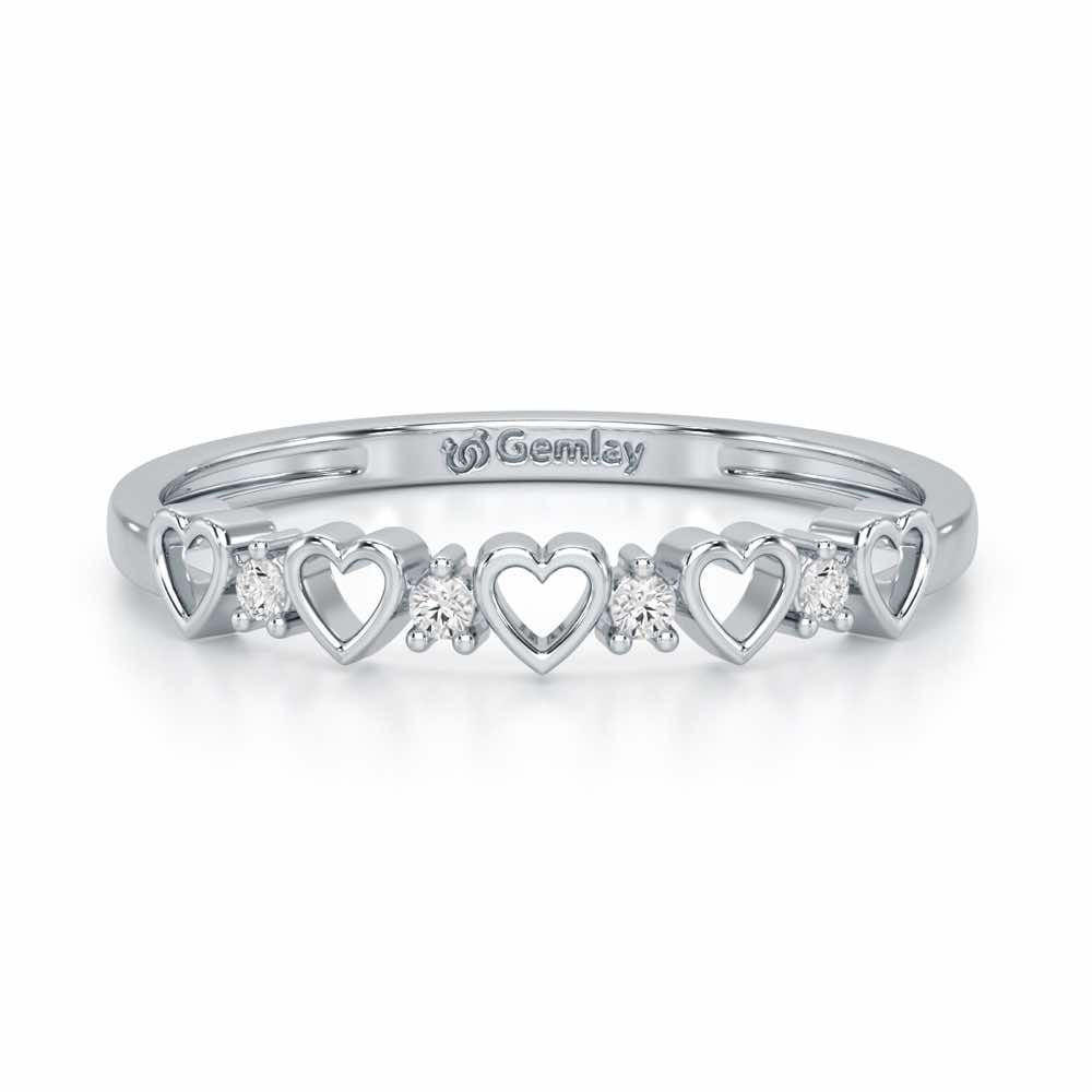 Heart Fairy Silver Ring - White Gold - Image 5