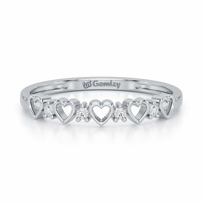 Heart Fairy Silver Ring - White Gold - Image 5