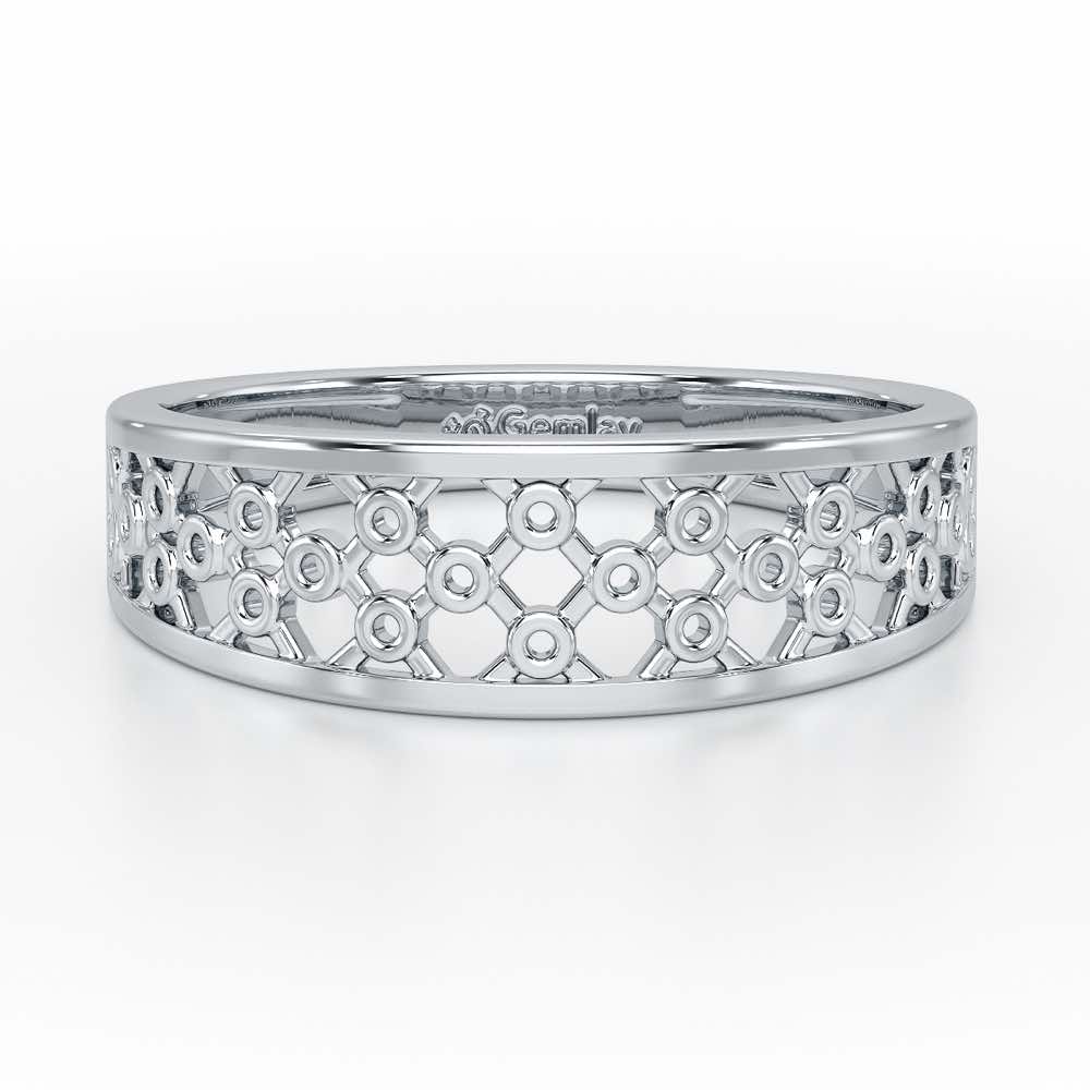 Mesh Aria Silver Ring for Women - White Gold - Image 5