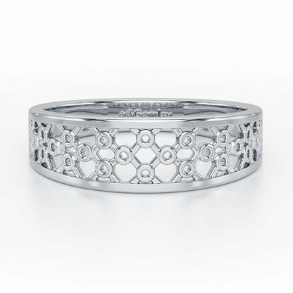 Mesh Aria Silver Ring for Women - White Gold - Image 5