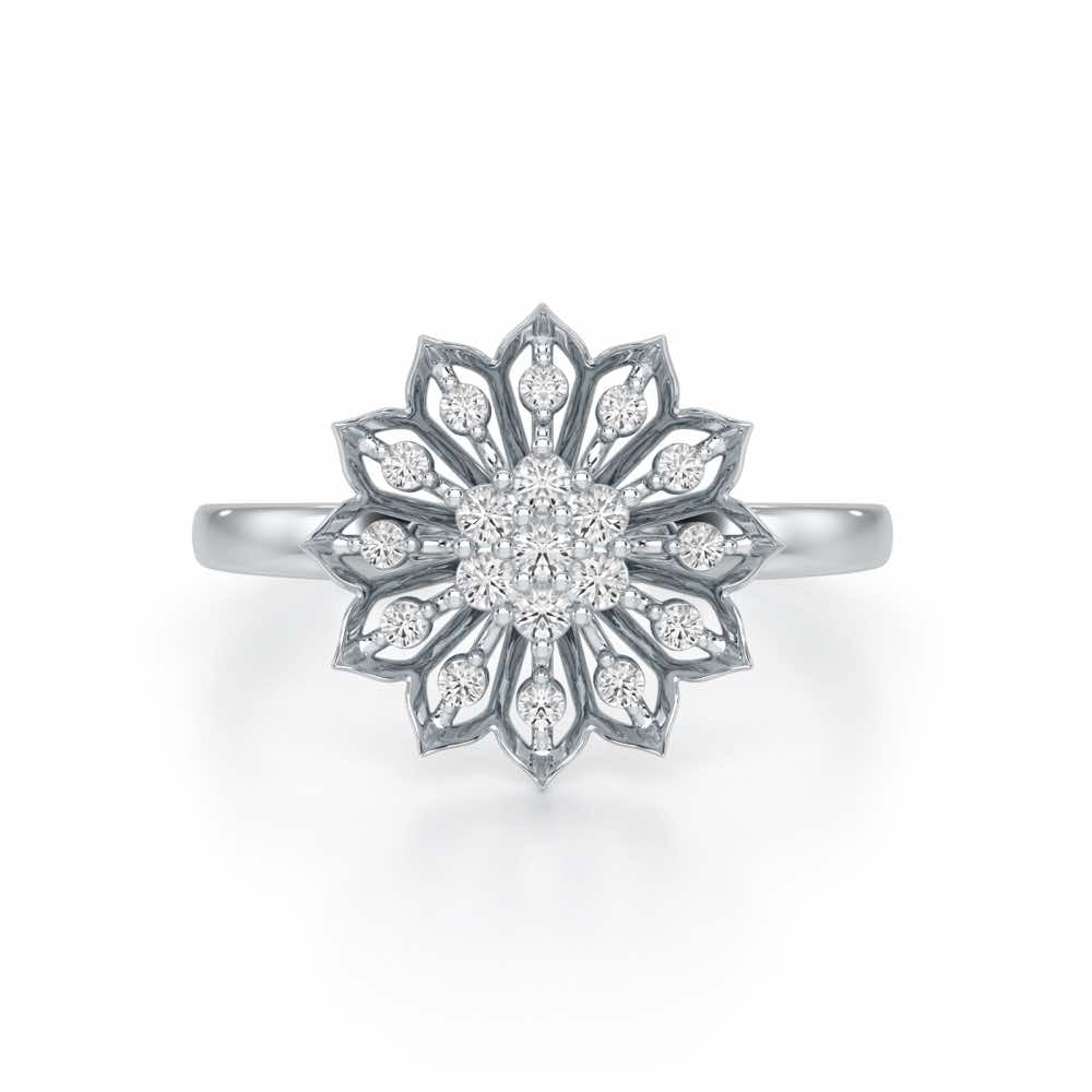 Earl Flora Silver Ring - White Gold - Image 5