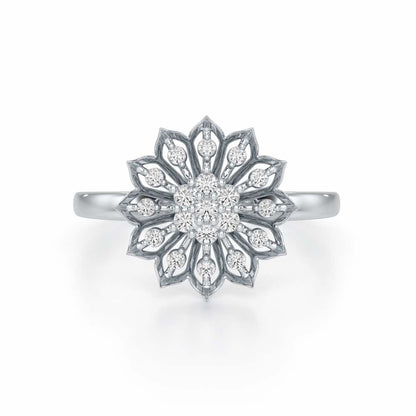 Earl Flora Silver Ring - White Gold - Image 5