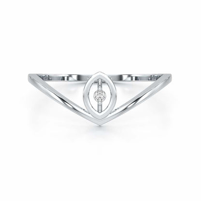Vertical Eye Silver Ring - White Gold - Image 5