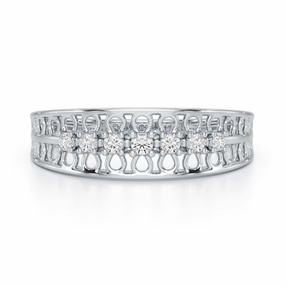 Lattice Binge Silver Ring - White Gold - Image 5