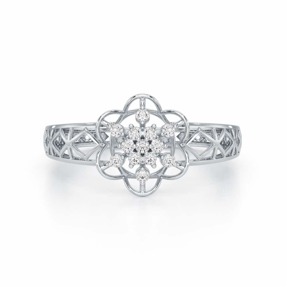Graceful Yana Silver Ring - White Gold - Image 5