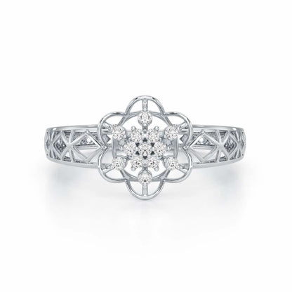 Graceful Yana Silver Ring - White Gold - Image 5