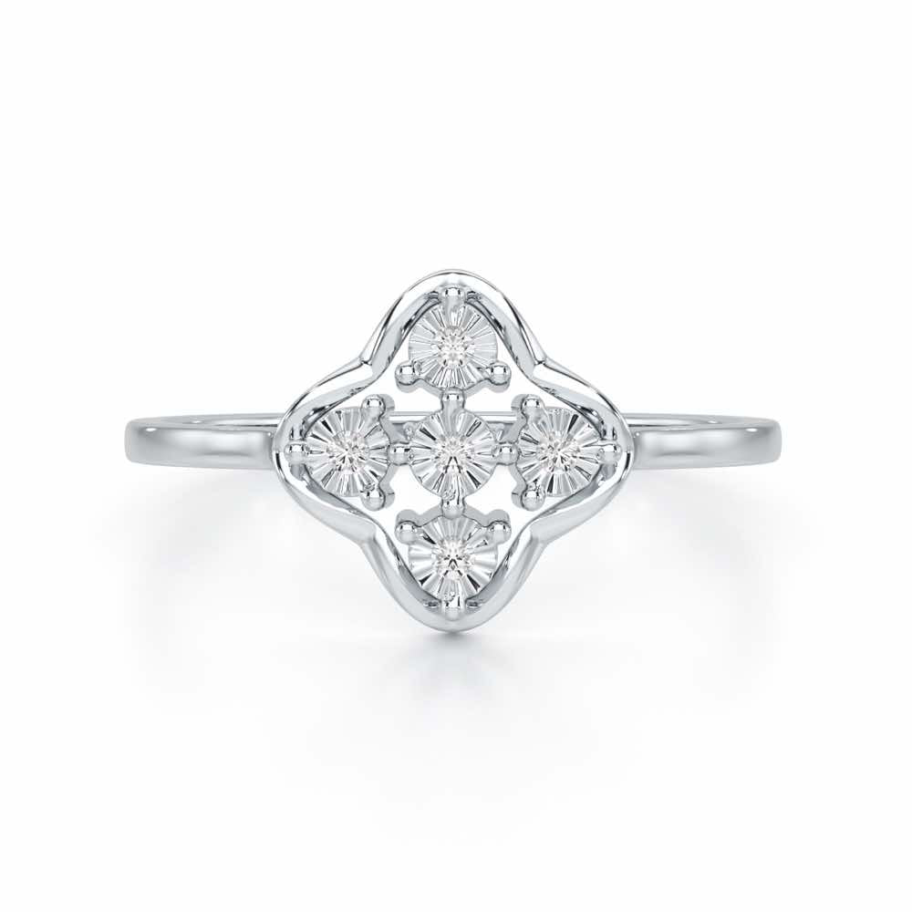 Glowy Terrain Silver Ring - White Gold - Image 5