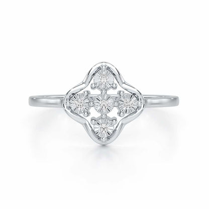 Glowy Terrain Silver Ring - White Gold - Image 5