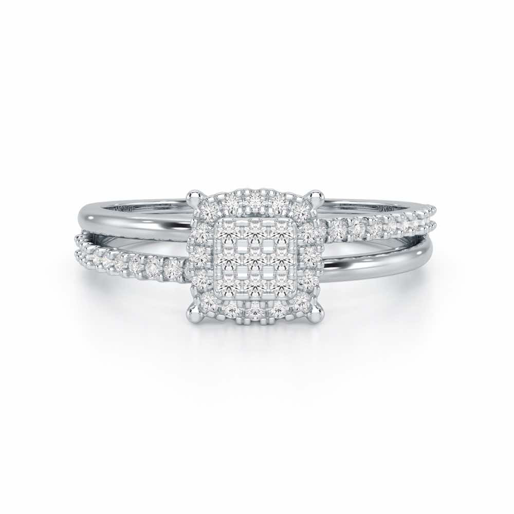 Dawn of Glow Silver Ring - White Gold - Image 5