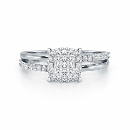 Dawn of Glow Silver Ring - White Gold - Image 5