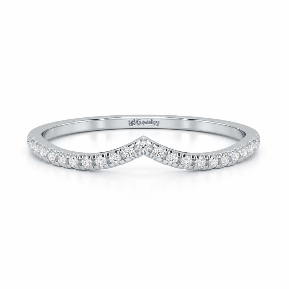 Velvet V Women Silver Ring - White Gold - Image 5
