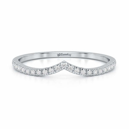 Velvet V Women Silver Ring - White Gold - Image 5