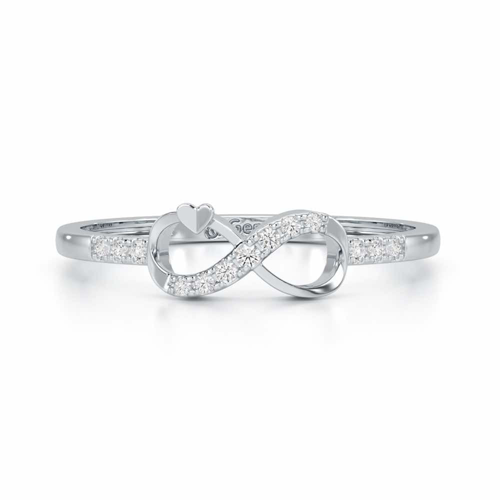 Eternity Silver Ring - White Gold - Image 5