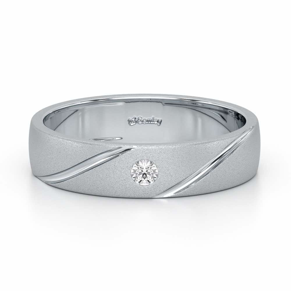 Fiora Glow Silver ring For Men - White Gold - Image 5