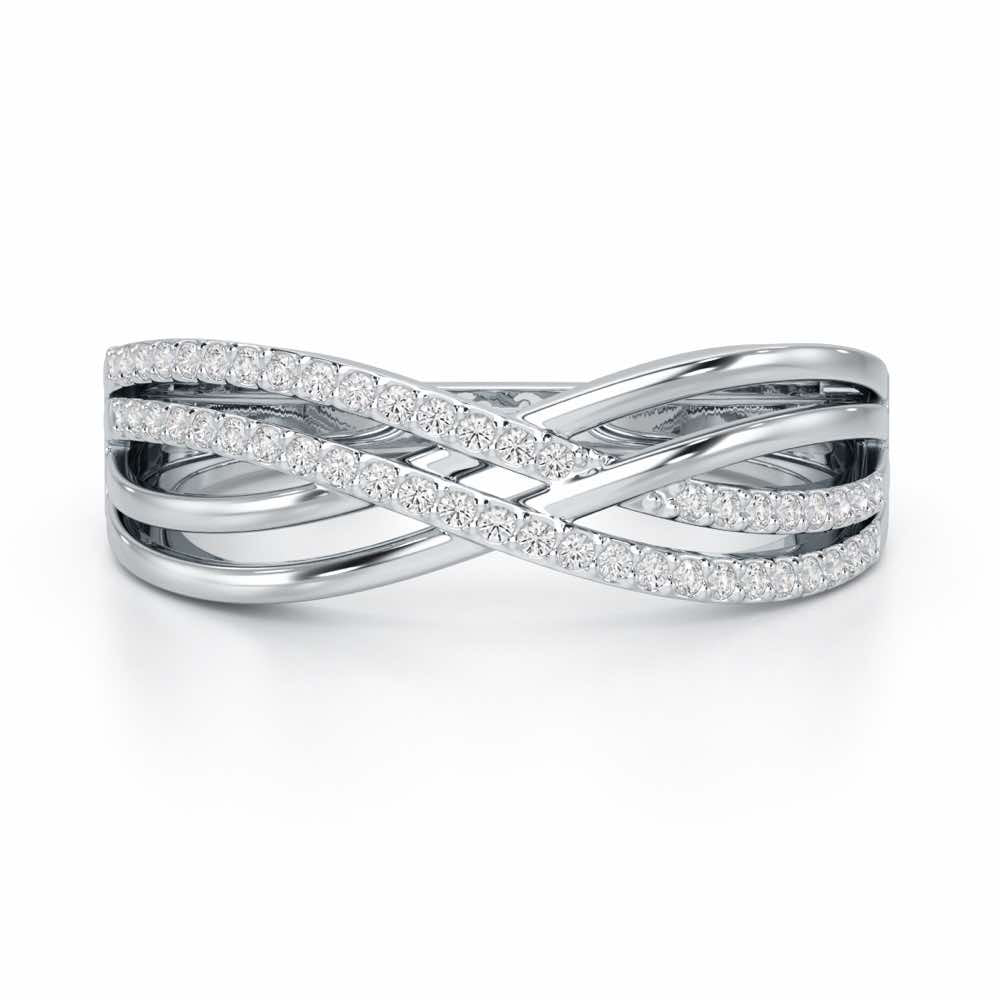 Misa Curves Silver Ring - White Gold - Image 5
