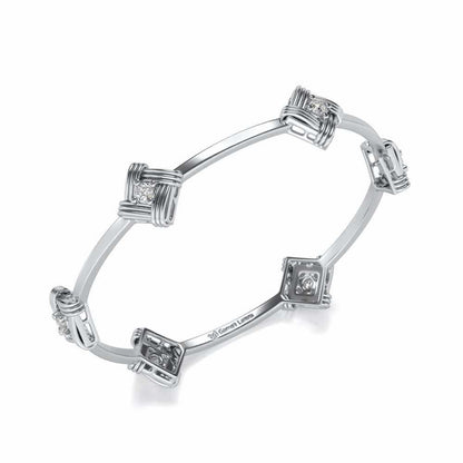 Wallah Silver Bangles - White Gold - Image 1