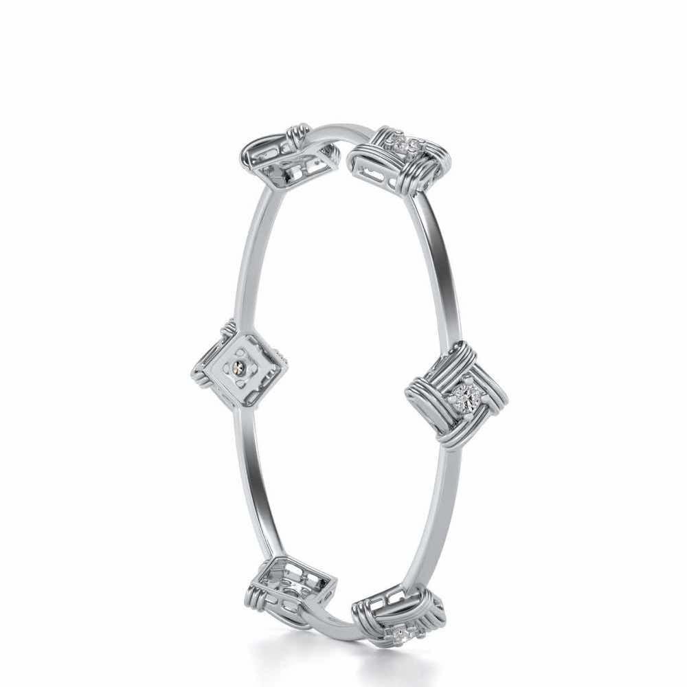 Wallah Silver Bangles - White Gold - Image 3