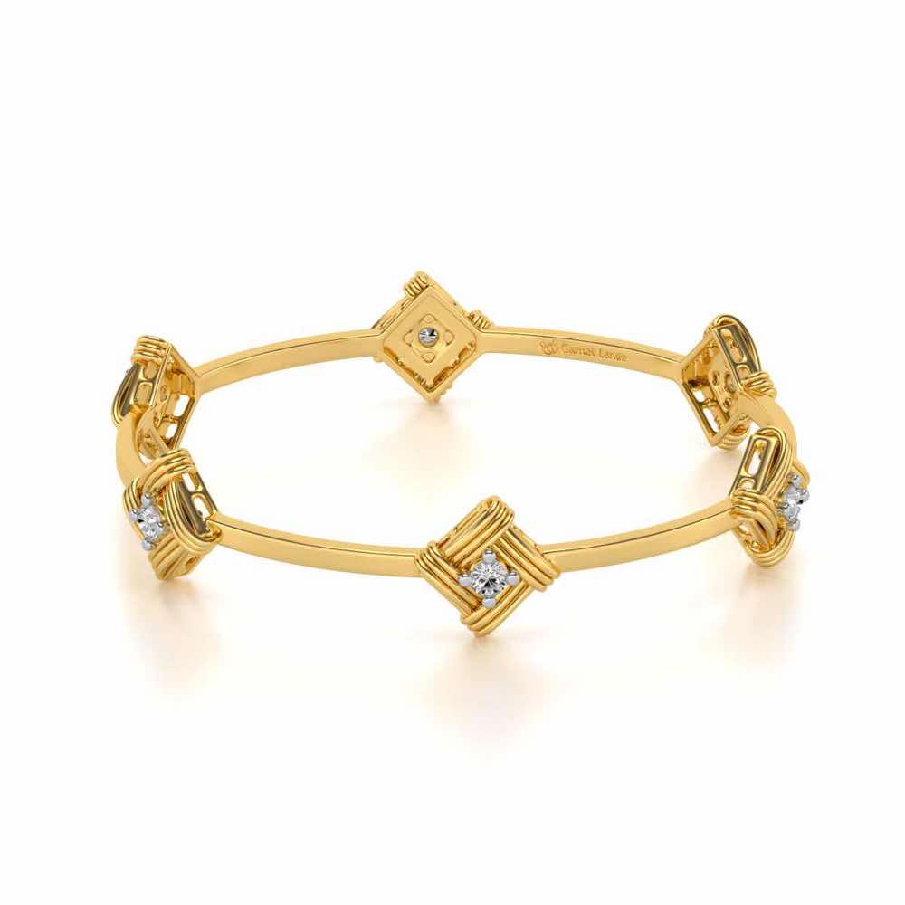 Wallah Silver Bangles - Yellow Gold - Image 2