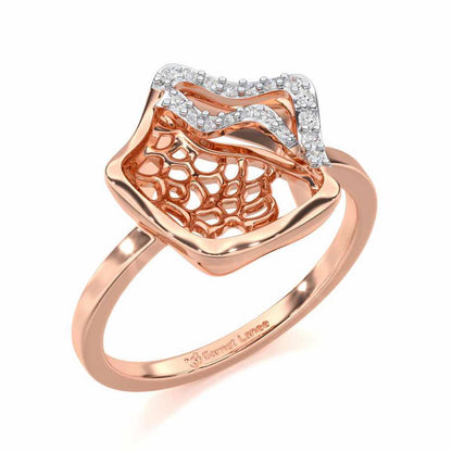 Water Bloom Silver Ring - Rose Gold - Image 1