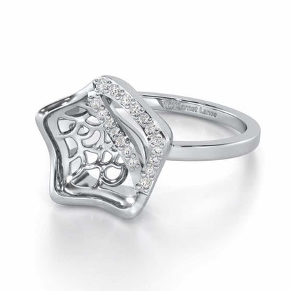 Water Bloom Silver Ring - White Gold - Image 2