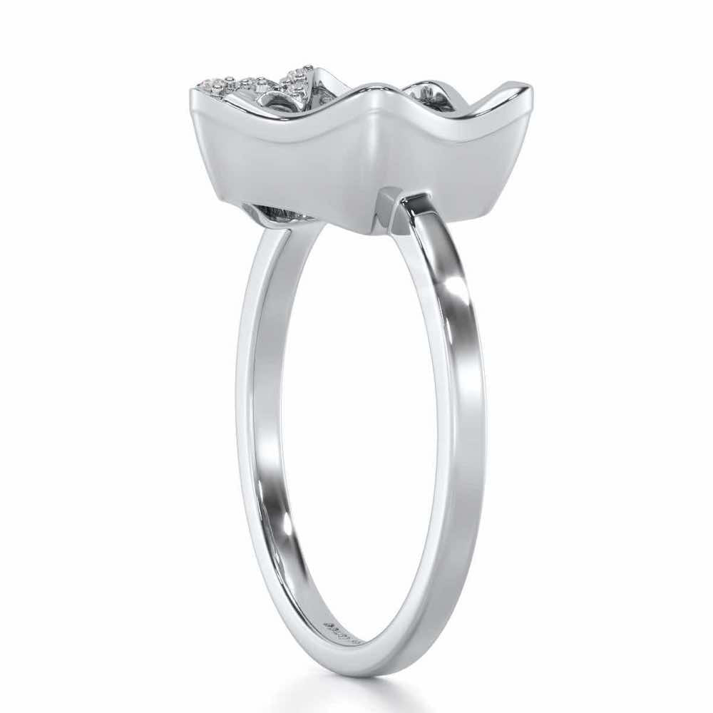 Water Bloom Silver Ring - White Gold - Image 3