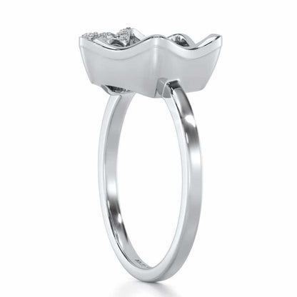 Water Bloom Silver Ring - White Gold - Image 3
