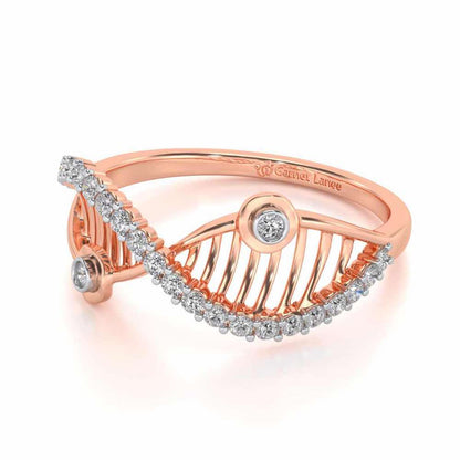 Wave Eye Silver Ring - Rose Gold - Image 2