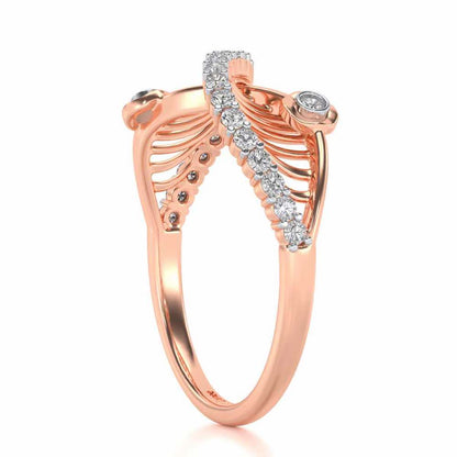 Wave Eye Silver Ring - Rose Gold - Image 3