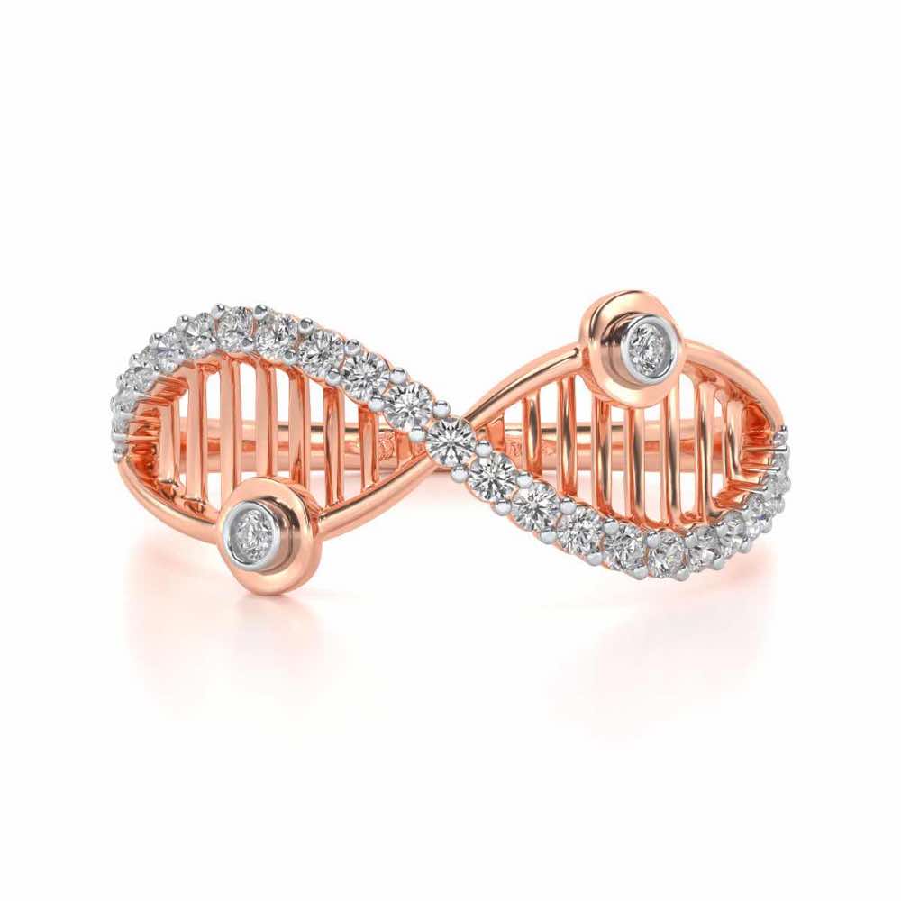 Wave Eye Silver Ring - Rose Gold - Image 4