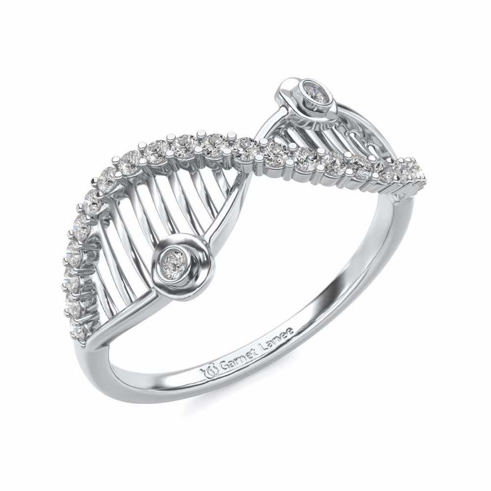 Wave Eye Silver Ring - White Gold - Image 1