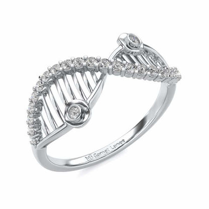 Wave Eye Silver Ring - White Gold - Image 1
