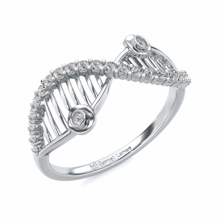 Wave Eye Silver Ring - White Gold - Image 1