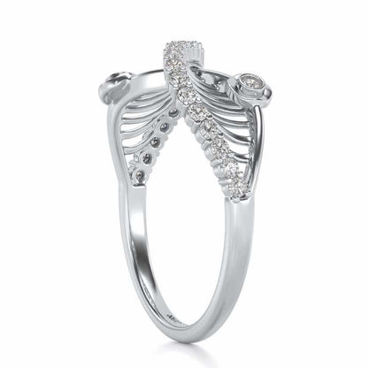 Wave Eye Silver Ring - White Gold - Image 3