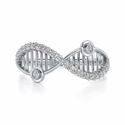 Wave Eye Silver Ring - White Gold - Image 4