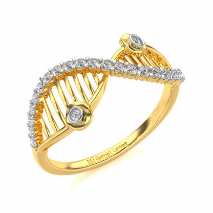 Wave Eye Silver Ring - Yellow Gold - Image 1