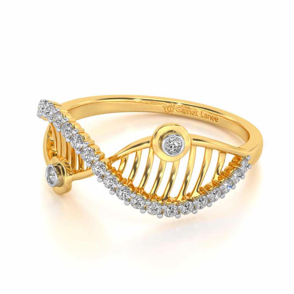 Wave Eye Silver Ring - Yellow Gold - Image 2