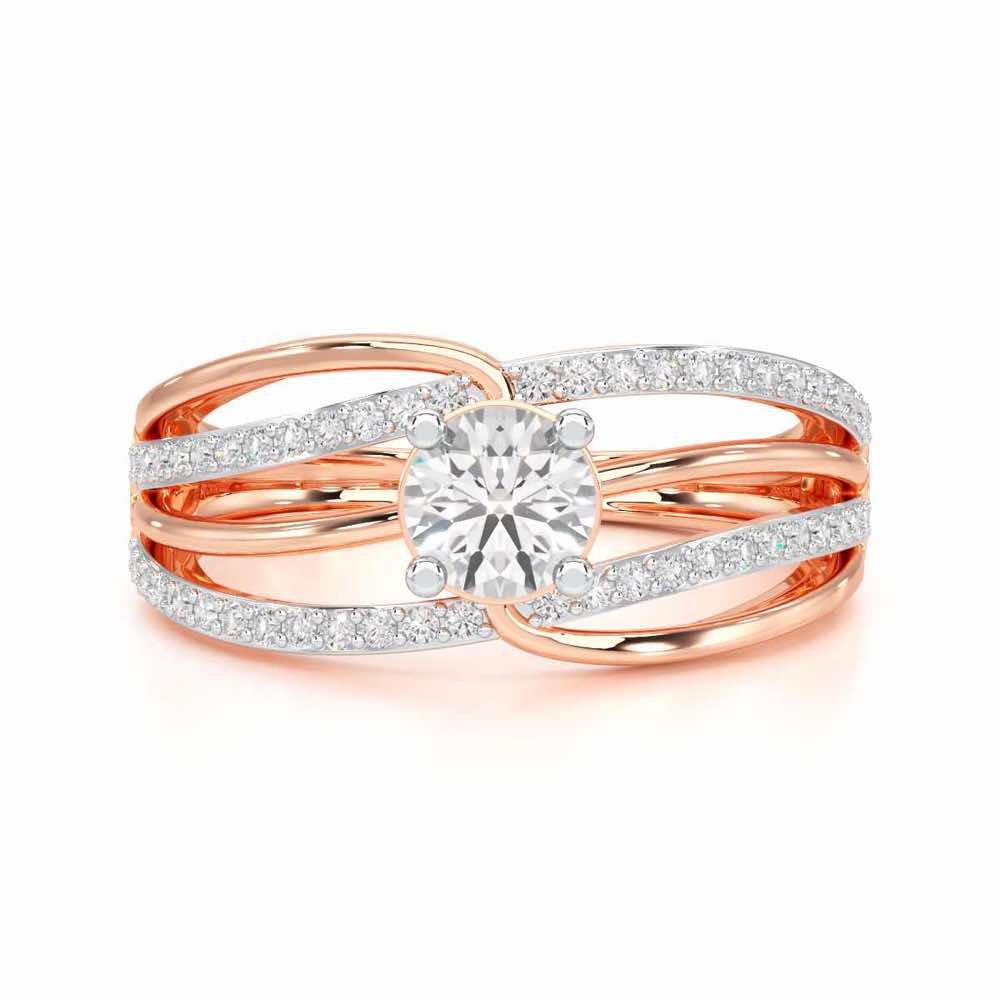 Wave of Opulence Solitaire Ring - Rose Gold - Image 4