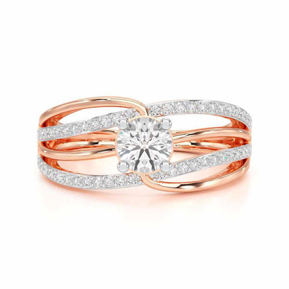 Wave of Opulence Solitaire Ring - Rose Gold - Image 4