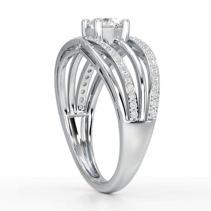 Wave of Opulence Solitaire Ring - White Gold - Image 3