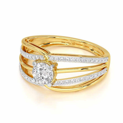 Wave of Opulence Solitaire Ring - Yellow Gold - Image 2