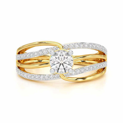 Wave of Opulence Solitaire Ring - Yellow Gold - Image 4