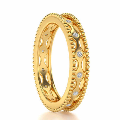 Wavy Shine Silver Band Ring - Yellow Gold - Image 3