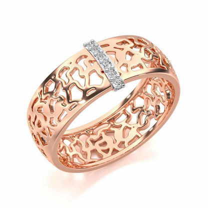 Wearable Elegance Silver Band Ring - Rose Gold - Image 1