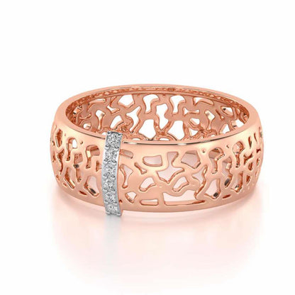 Wearable Elegance Silver Band Ring - Rose Gold - Image 2