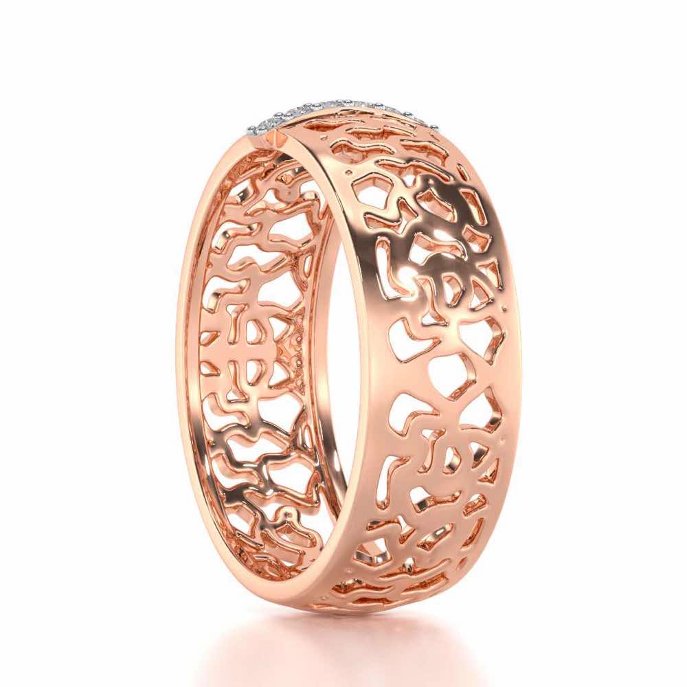 Wearable Elegance Silver Band Ring - Rose Gold - Image 3