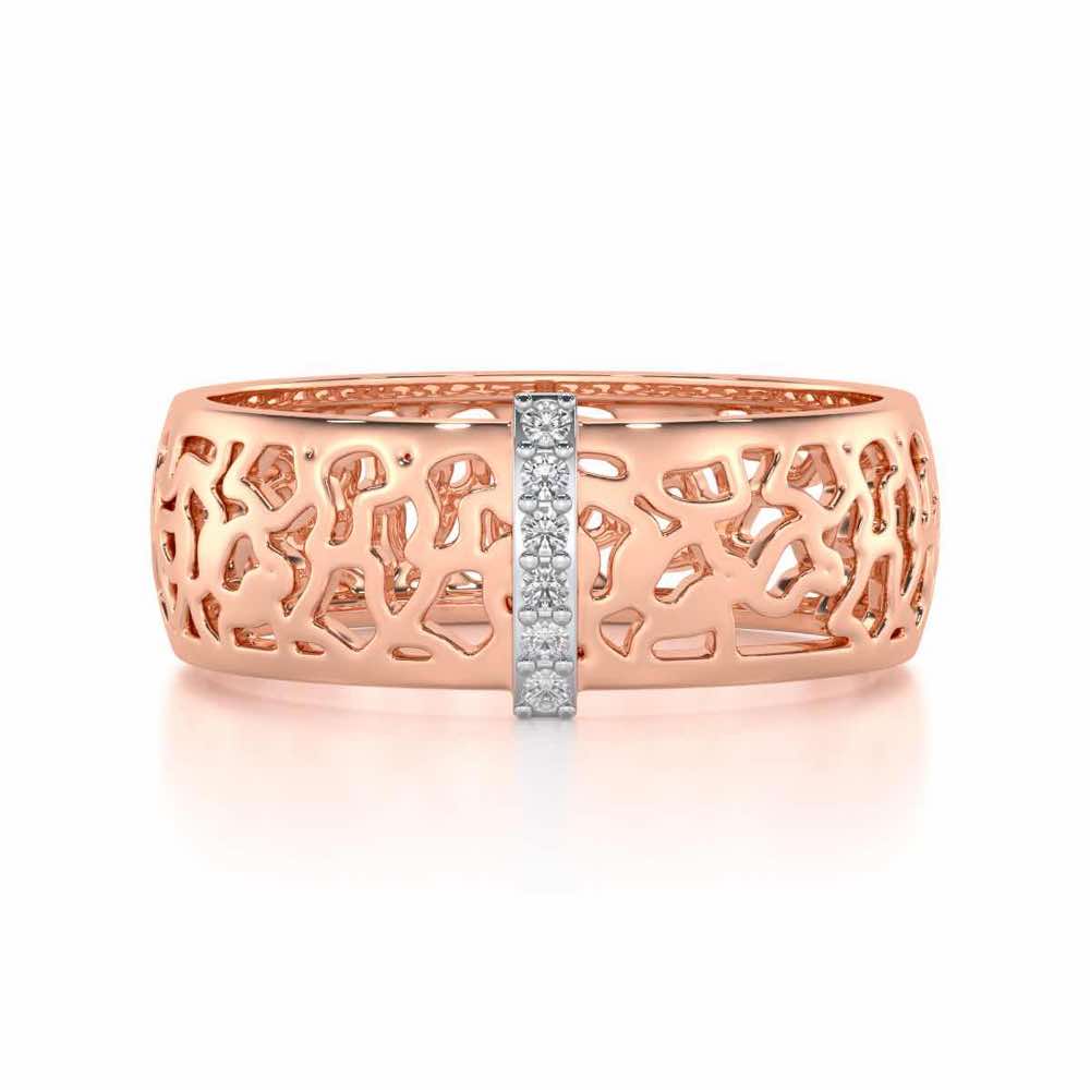 Wearable Elegance Silver Band Ring - Rose Gold - Image 4