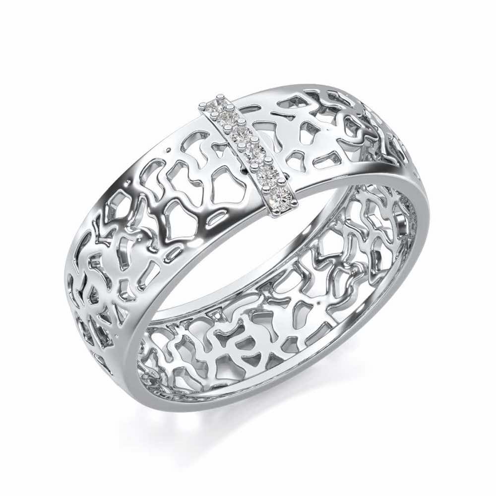 Wearable Elegance Silver Band Ring - White Gold - Image 1
